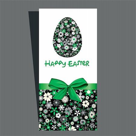 Easter with egg a bow. Stockbilder - Microstock & Abonnement, Bildnummer: 400-06073821
