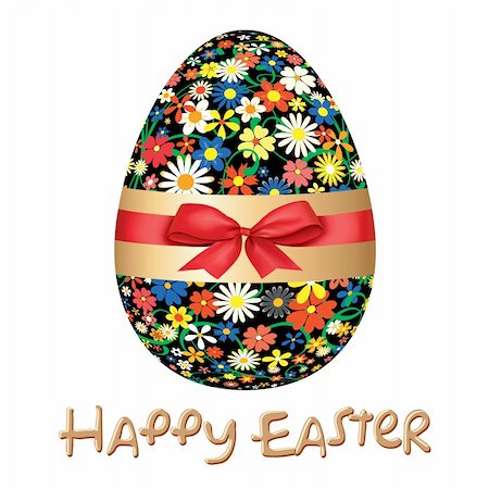Easter egg with a bow. Stockbilder - Microstock & Abonnement, Bildnummer: 400-06073822