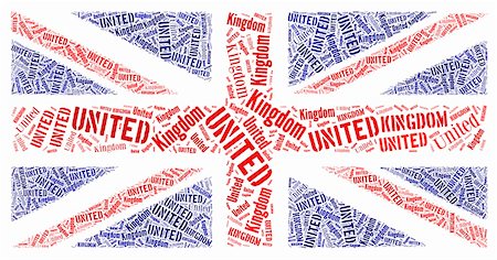 rosliothman (artist) - British national flag text graphic and arrangement concept on white background Foto de stock - Super Valor sin royalties y Suscripción, Código: 400-06084029