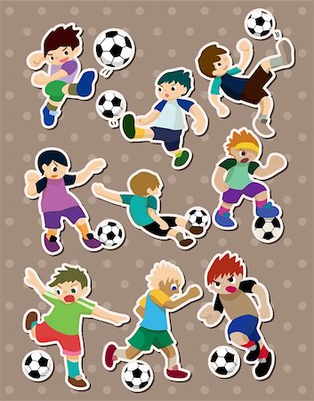 recreational sports league - football stickers Stock Photo - Budget Royalty-Free & Subscription, Code: 400-06084195