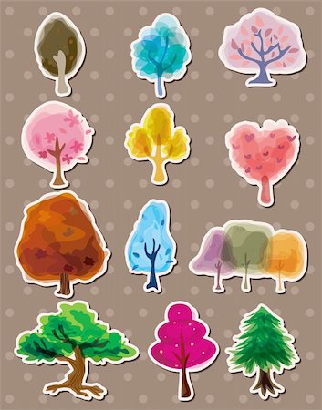 tree stickers Stock Photo - Budget Royalty-Free & Subscription, Code: 400-06084202