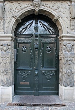 Old wooden gate of a medieval house Stock Photo - Budget Royalty-Free & Subscription, Code: 400-06084215