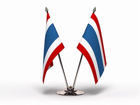 simsearch:400-06105879,k - Miniature Flag of Thailand  (Isolated with clipping path) Photographie de stock - Aubaine LD & Abonnement, Code: 400-06084245