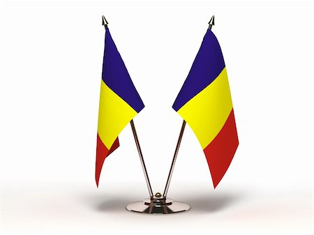 simsearch:400-06105879,k - Miniature Flag of Romania (Isolated with clipping path) Photographie de stock - Aubaine LD & Abonnement, Code: 400-06084243