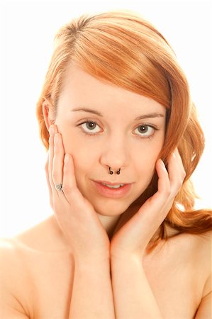 Young beautyful redhead girl piercing Photographie de stock - Aubaine LD & Abonnement, Code: 400-06084309