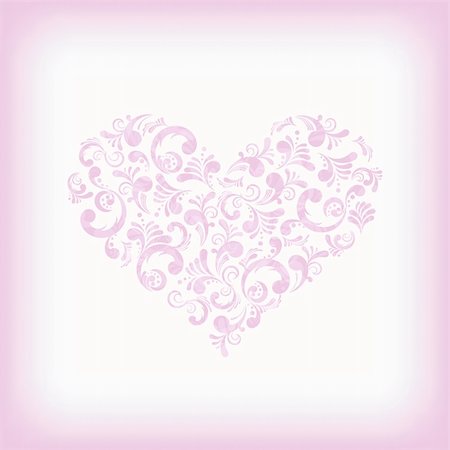 simsearch:400-05692643,k - Abstract floral heart shape, vector illustration. Love Stock Photo - Budget Royalty-Free & Subscription, Code: 400-06084479