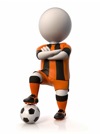 A soccer player stepping on a ball with arms crossed Stock Photo - Budget Royalty-Free & Subscription, Code: 400-06084501