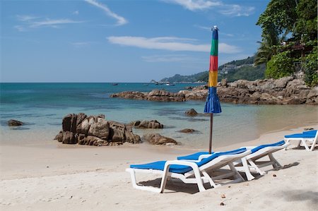 simsearch:400-08188014,k - Loungers and Umbrella on the beach Thailand Photographie de stock - Aubaine LD & Abonnement, Code: 400-06084566