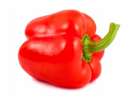 simsearch:400-05065763,k - Ripe red sweet pepper isolated on white background Stockbilder - Microstock & Abonnement, Bildnummer: 400-06084582