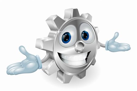simsearch:400-06791375,k - Illustration of a cute cartoon cog gear character Stock Photo - Budget Royalty-Free & Subscription, Code: 400-06084722
