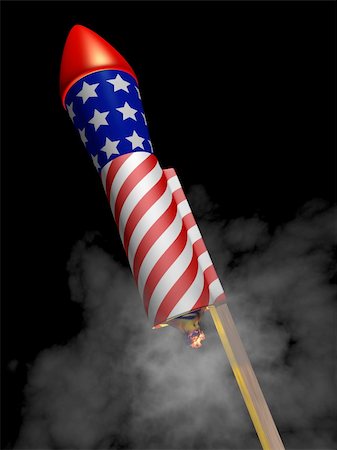 USA firework with fuse lit ready to launch Stock Photo - Budget Royalty-Free & Subscription, Code: 400-06084959