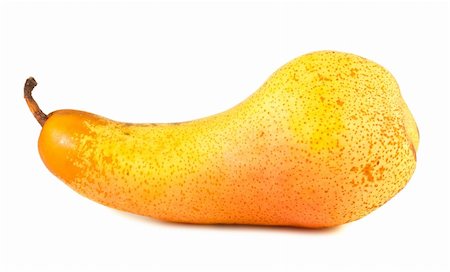 simsearch:400-04402673,k - Single ripe yellow pear isolated on white background Fotografie stock - Microstock e Abbonamento, Codice: 400-06084997