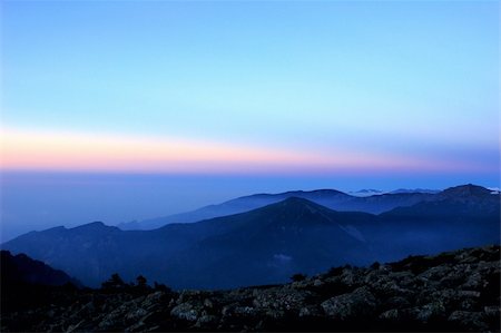 Landscape on the top of the mountains at sunrise Stock Photo - Budget Royalty-Free & Subscription, Code: 400-06085031