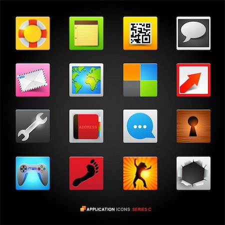 fitness app - Icons and Applications set - vector illustrations. Stock Photo - Budget Royalty-Free & Subscription, Code: 400-06085156