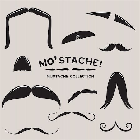 Mustachio! Vector Mustache Set Stock Photo - Budget Royalty-Free & Subscription, Code: 400-06085161