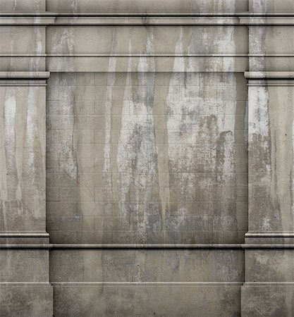 pilaster - 3d antique classic architecture Greek Roman wall grunge render Stockbilder - Microstock & Abonnement, Bildnummer: 400-06085361