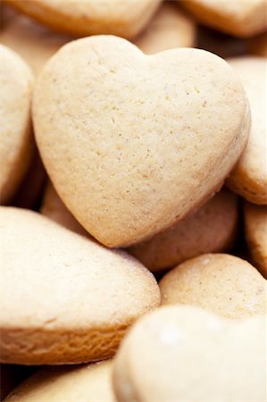 Heart-shaped home-made shortbread cookies Stock Photo - Budget Royalty-Free & Subscription, Code: 400-06085733