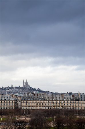 Paris - Montmartre view from Orsay Museum terrace during the arrival of a tempest Stock Photo - Budget Royalty-Free & Subscription, Code: 400-06086553