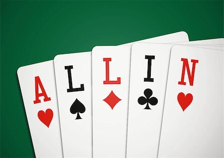 simsearch:400-04795607,k - 5 Poker cards with letters make the work all-in Stock Photo - Budget Royalty-Free & Subscription, Code: 400-06086587