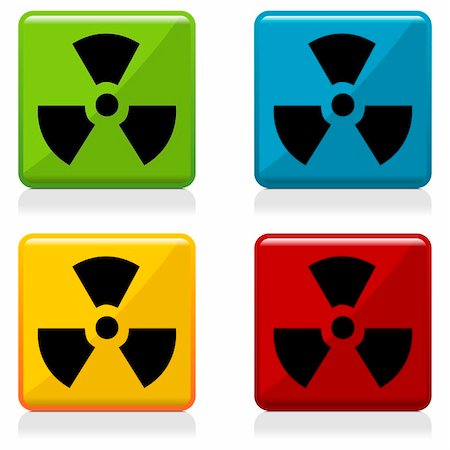 simsearch:400-04071226,k - Radioactivity sign buttons with four different colors Stock Photo - Budget Royalty-Free & Subscription, Code: 400-06086600