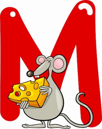 simsearch:400-06086642,k - cartoon illustration of M letter for mouse Stock Photo - Budget Royalty-Free & Subscription, Code: 400-06086649