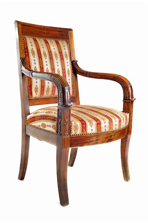 simsearch:400-06922170,k - antique chair in front of white background Photographie de stock - Aubaine LD & Abonnement, Code: 400-06086822