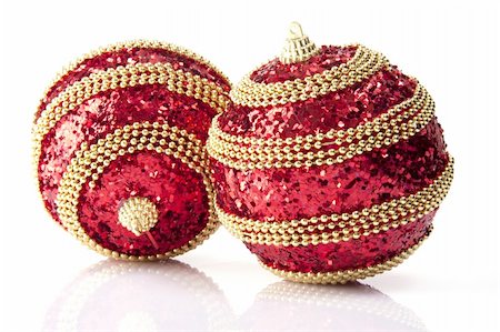 simsearch:400-06477568,k - christmas ball on a white background Stock Photo - Budget Royalty-Free & Subscription, Code: 400-06086850