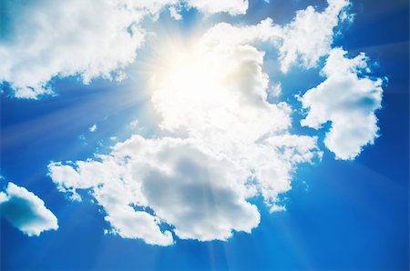 simsearch:400-09268408,k - Blue sky with clouds and sun Stock Photo - Budget Royalty-Free & Subscription, Code: 400-06087007