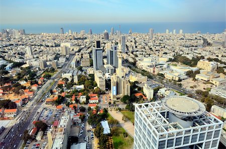 Aerial skyline of Tel Aviv, Israel. Stock Photo - Budget Royalty-Free & Subscription, Code: 400-06087172