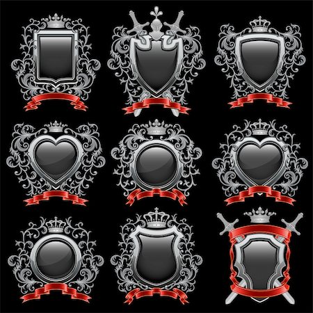 Coat of arms set. Vector illustration. Stock Photo - Budget Royalty-Free & Subscription, Code: 400-06087355