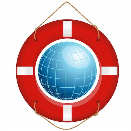 Blue earth and lifesaver. Also available as a Vector in Adobe illustrator EPS format, compressed in a zip file. The vector version be scaled to any size without loss of quality. Stock Photo - Budget Royalty-Free & Subscription, Code: 400-06087448