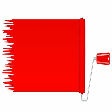 simsearch:400-04366286,k - red paint roller and red spot.  Also available as a Vector in Adobe illustrator EPS format, compressed in a zip file. The vector version be scaled to any size without loss of quality. Stock Photo - Budget Royalty-Free & Subscription, Code: 400-06087449