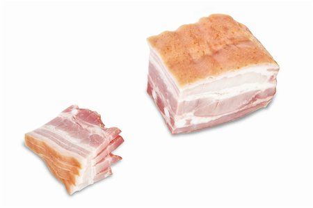 sergioua (artist) - Cut a piece of ham slices. On a white background. Photographie de stock - Aubaine LD & Abonnement, Code: 400-06087508
