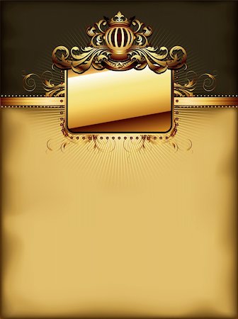 ornate golden frame, this illustration may be useful as designer work Stock Photo - Budget Royalty-Free & Subscription, Code: 400-06087546