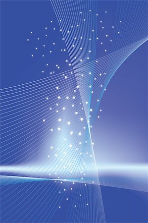 Abstract star sparkling and lines on blue background, vector illustration. Fotografie stock - Microstock e Abbonamento, Codice: 400-06087630