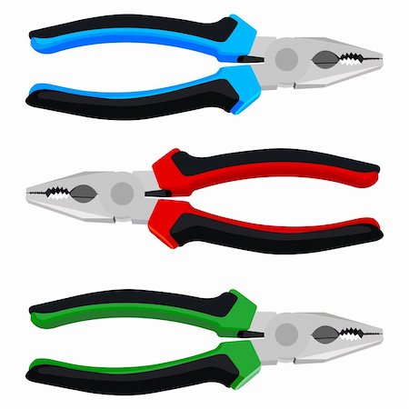 serrated - Instrumment pliers on a white background, vector illustration. Stock Photo - Budget Royalty-Free & Subscription, Code: 400-06087745