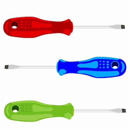 simsearch:400-04849167,k - Screwdriver with a colored pen. Vector illustration. Stock Photo - Budget Royalty-Free & Subscription, Code: 400-06087748