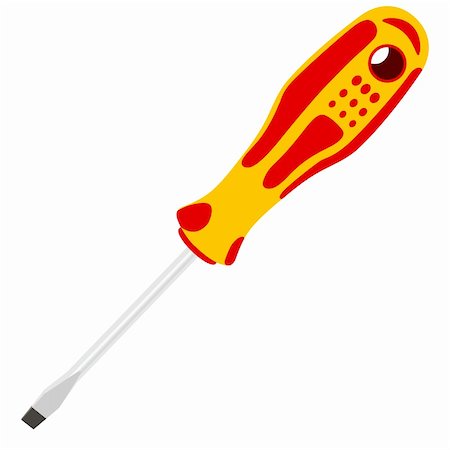 simsearch:400-08531083,k - Screwdriver with a colored pen. Vector illustration. Stock Photo - Budget Royalty-Free & Subscription, Code: 400-06087749