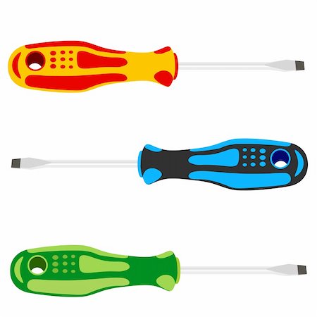 simsearch:400-04849167,k - Screwdriver with a colored pen. Vector illustration. Stock Photo - Budget Royalty-Free & Subscription, Code: 400-06087750