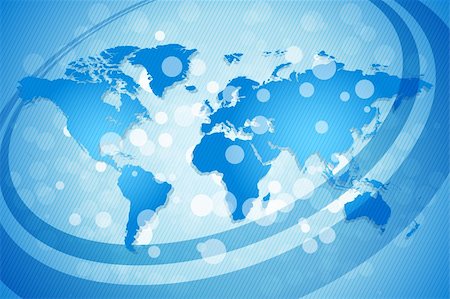 Blue World Map Background with Sparkles and lines Stock Photo - Budget Royalty-Free & Subscription, Code: 400-06087798
