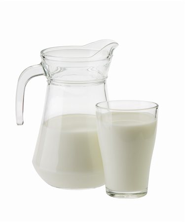 prasolov (artist) - milk in a jug and glass isolated on white background Fotografie stock - Microstock e Abbonamento, Codice: 400-06087814