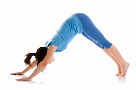 Image of a girl practicing yoga on white Stock Photo - Budget Royalty-Free & Subscription, Code: 400-06087859