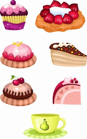 vector illustration of a cake set Stock Photo - Budget Royalty-Free & Subscription, Code: 400-06087902