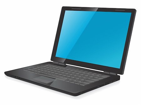 simsearch:400-04309017,k - vector illustration of notebook laptop computer with blue desktop Photographie de stock - Aubaine LD & Abonnement, Code: 400-06087965