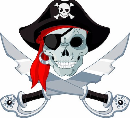 rogues - Pirate Skull and crossed sables Stockbilder - Microstock & Abonnement, Bildnummer: 400-06087985