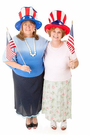 dress for fat women - A couple of patriotic Tea Party conservative voters.  Full body isolated on white. Stock Photo - Budget Royalty-Free & Subscription, Code: 400-06088062