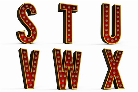 electricity font - Alphabet Set - Part 4 with lights turned off including clipping paths for each letter Stock Photo - Budget Royalty-Free & Subscription, Code: 400-06088106