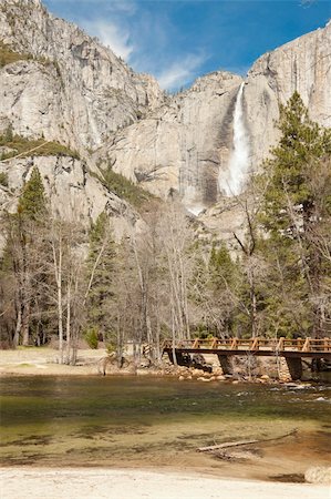 simsearch:400-06206194,k - Upper Falls and Merced River at Yosemite on a Spring Day. Stock Photo - Budget Royalty-Free & Subscription, Code: 400-06088124