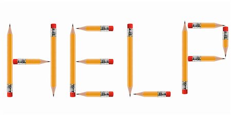 simsearch:400-05289294,k - short Pencils isolated on white background arranged to spell Help. Foto de stock - Super Valor sin royalties y Suscripción, Código: 400-06088155