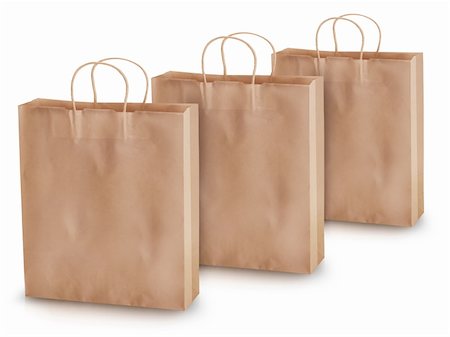 simsearch:400-08772748,k - Empty paper shopping bags on a white background. Foto de stock - Super Valor sin royalties y Suscripción, Código: 400-06088179